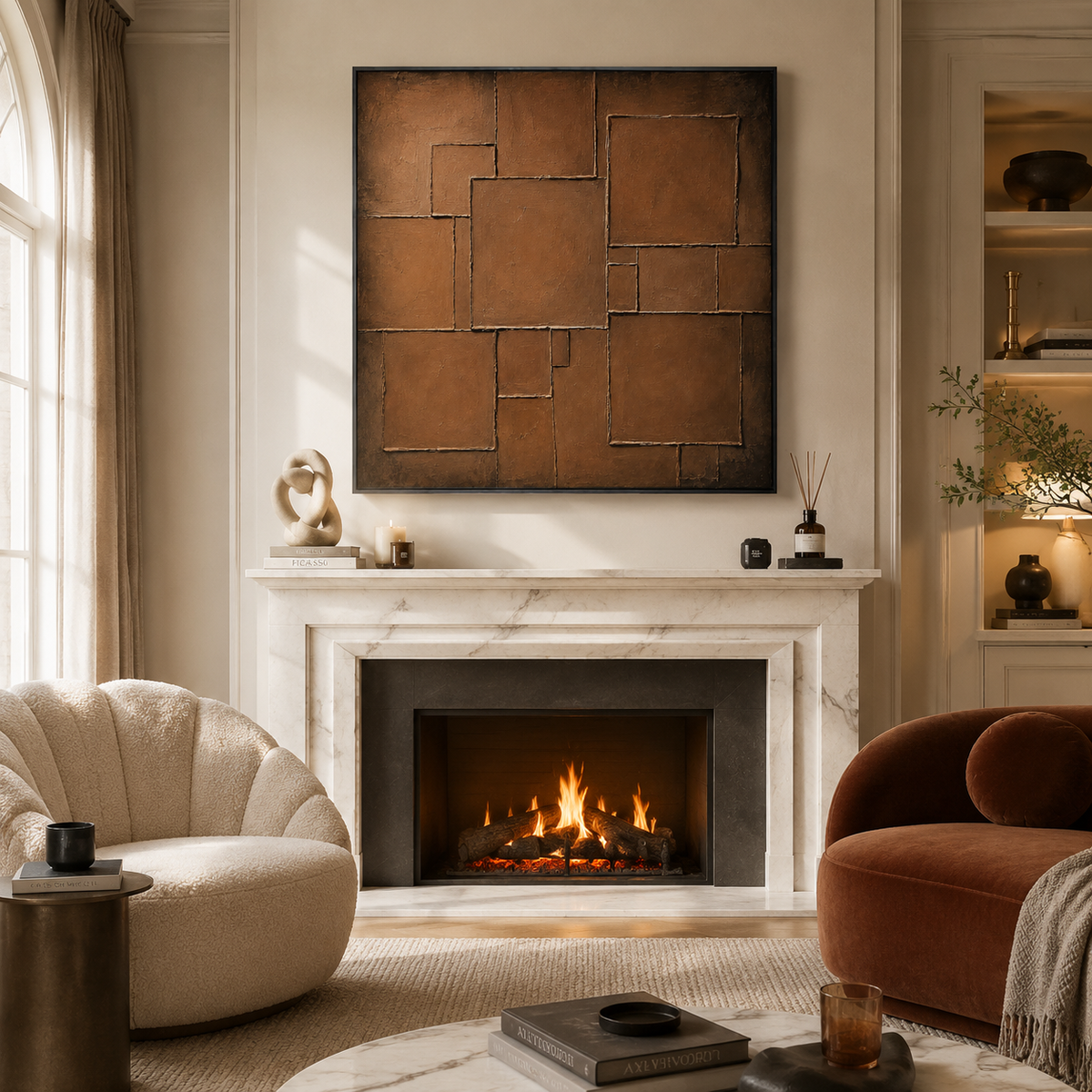 "Terranean Form" – Wabi-Sabi Earth Tone Textured Abstract Acrylic Painting