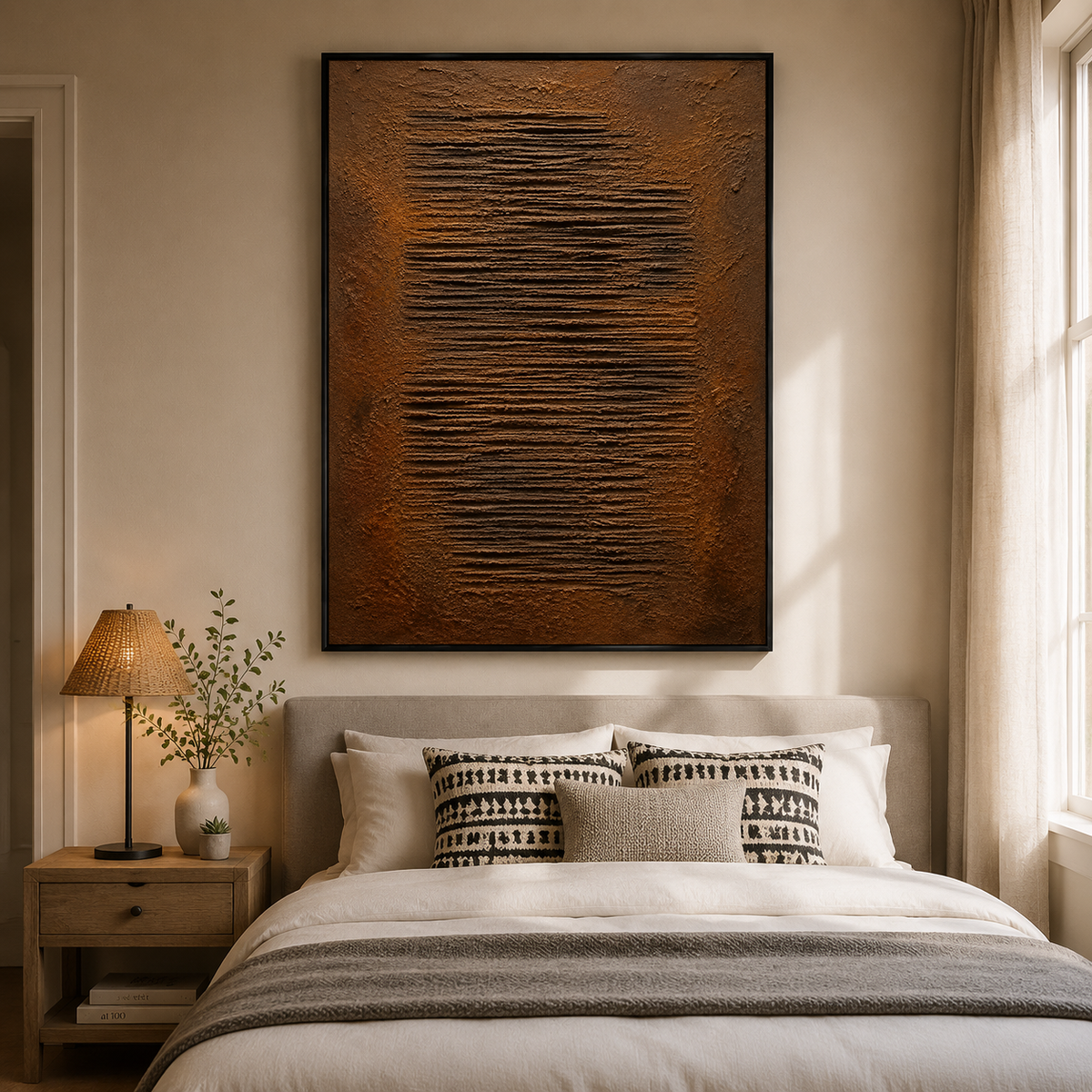 "Traces of Time" – Wabi-Sabi Earth Tone Heavy Textured Abstract Oil Painting