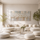 "Serene Sculptor's Petals" – Contemporary Monochrome 3D Textured Floral Art