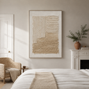 "Tranquil Foundations" – Wabi-Sabi Beige Relief Textured Acrylic Painting