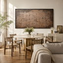 "Strata of Memory" – Wabi-Sabi Earth Tone Horizontal Heavy Textured Painting