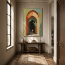 "Portal of Solitude" – Architectural Archway Terracotta Oil Painting