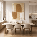 "Plain outline" – Wabi-Sabi Minimalist Earthy Brown Abstract Oil Painting