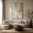 "Sacred Geometry" – Wabi-Sabi Neutral Beige Relief Textured Acrylic Painting
