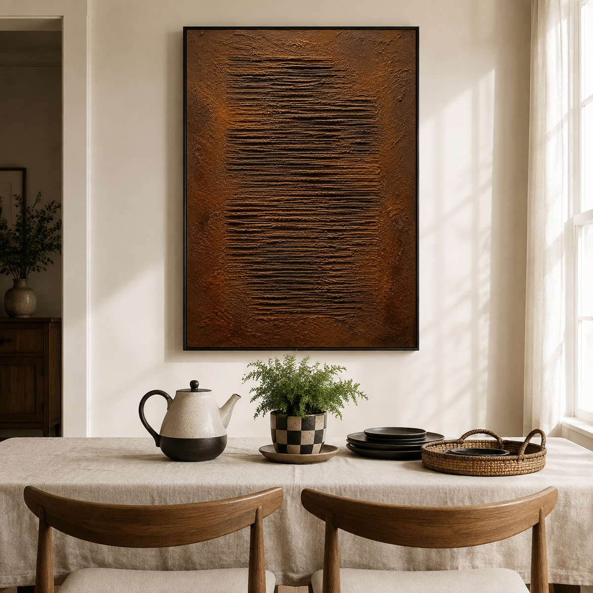 "Traces of Time" – Wabi-Sabi Earth Tone Heavy Textured Abstract Oil Painting