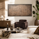 "Strata of Memory" – Wabi-Sabi Earth Tone Horizontal Heavy Textured Painting
