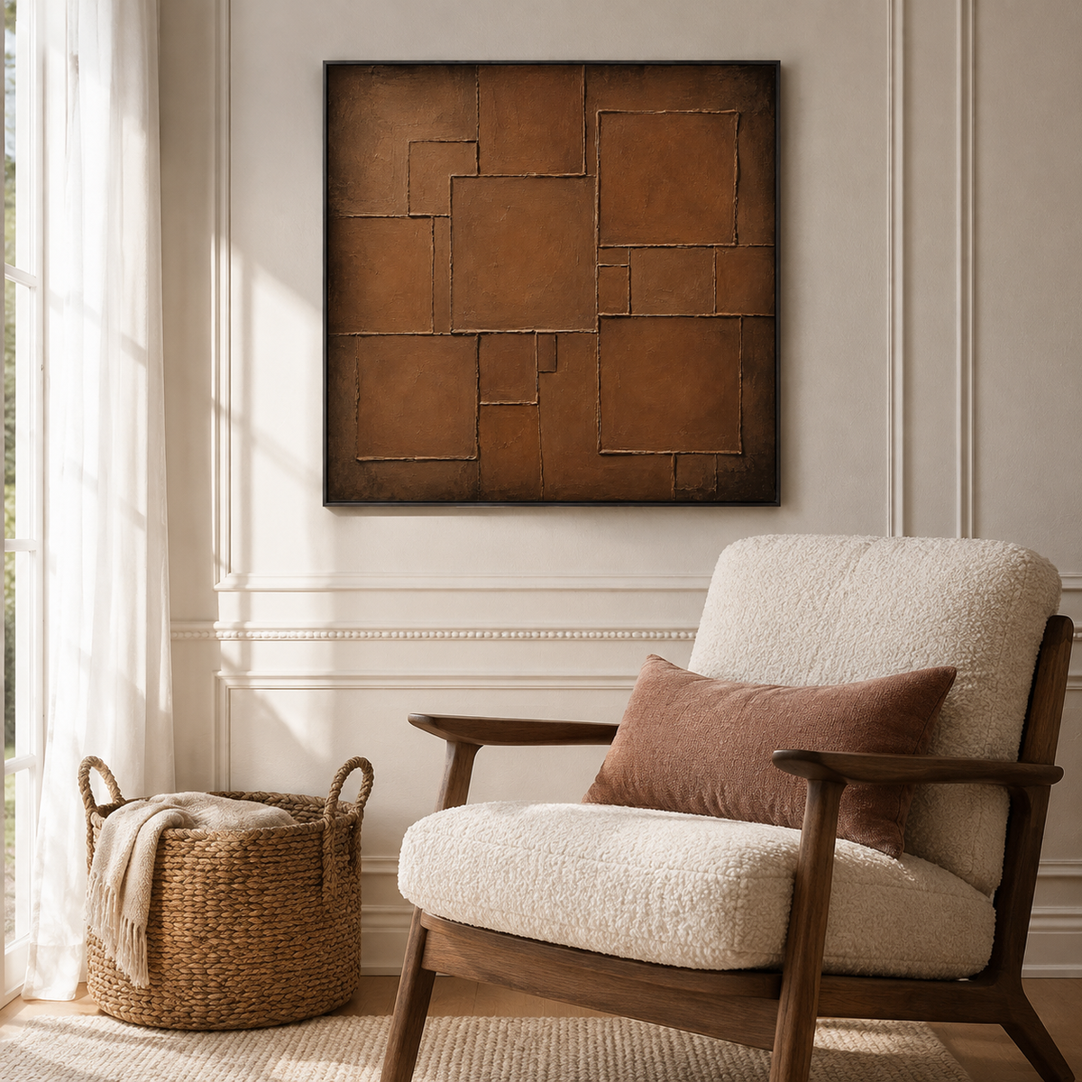 "Terranean Form" – Wabi-Sabi Earth Tone Textured Abstract Acrylic Painting