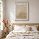 "Tranquil Foundations" – Wabi-Sabi Beige Relief Textured Acrylic Painting