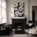 "The Understanding Flower" – Minimalist Textured Monochrome Floral Acrylic Painting