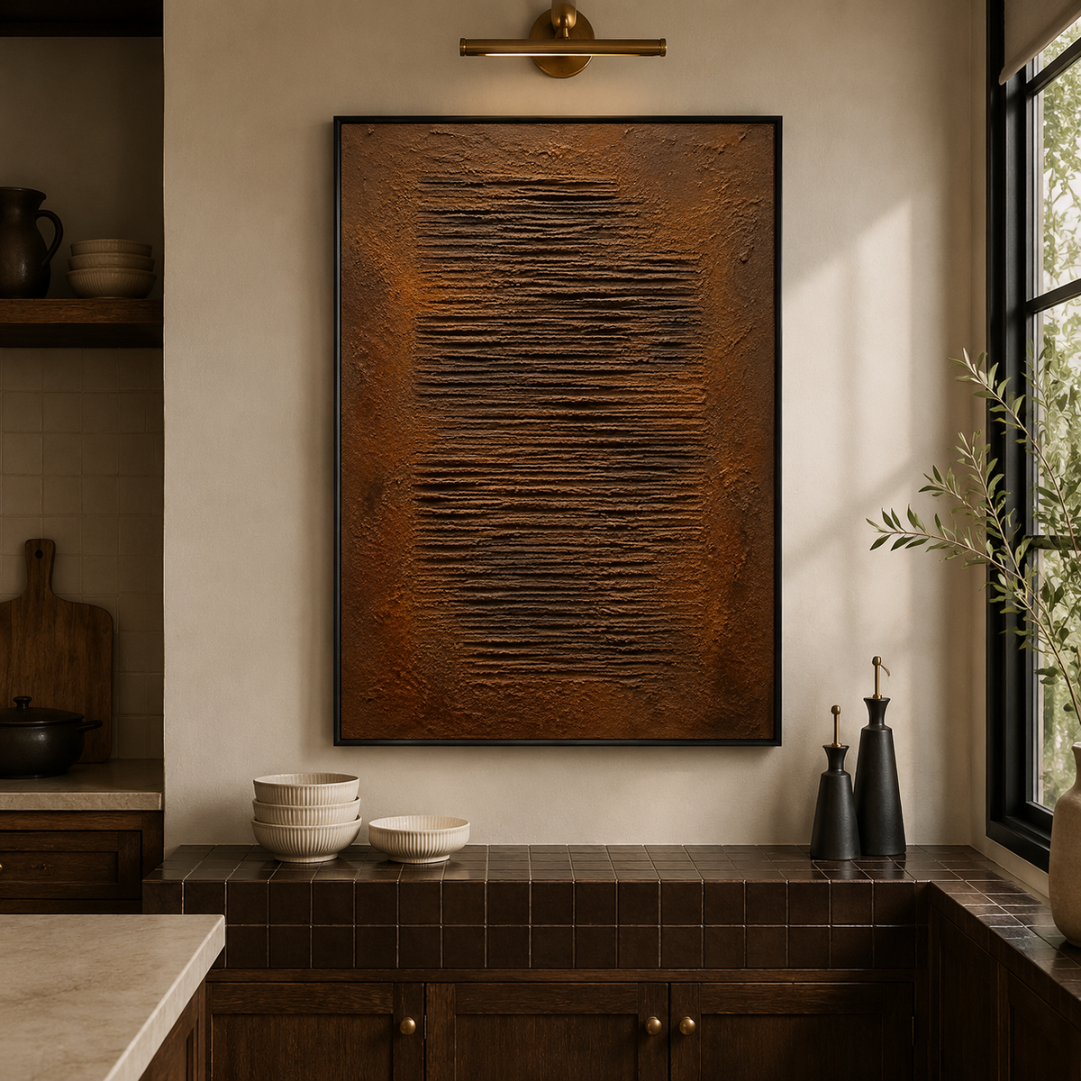 "Traces of Time" – Wabi-Sabi Earth Tone Heavy Textured Abstract Oil Painting