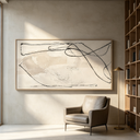 "Unspoken Rythms" – Wabi-Sabi Cream & Black Minimalist Abstract Canvas