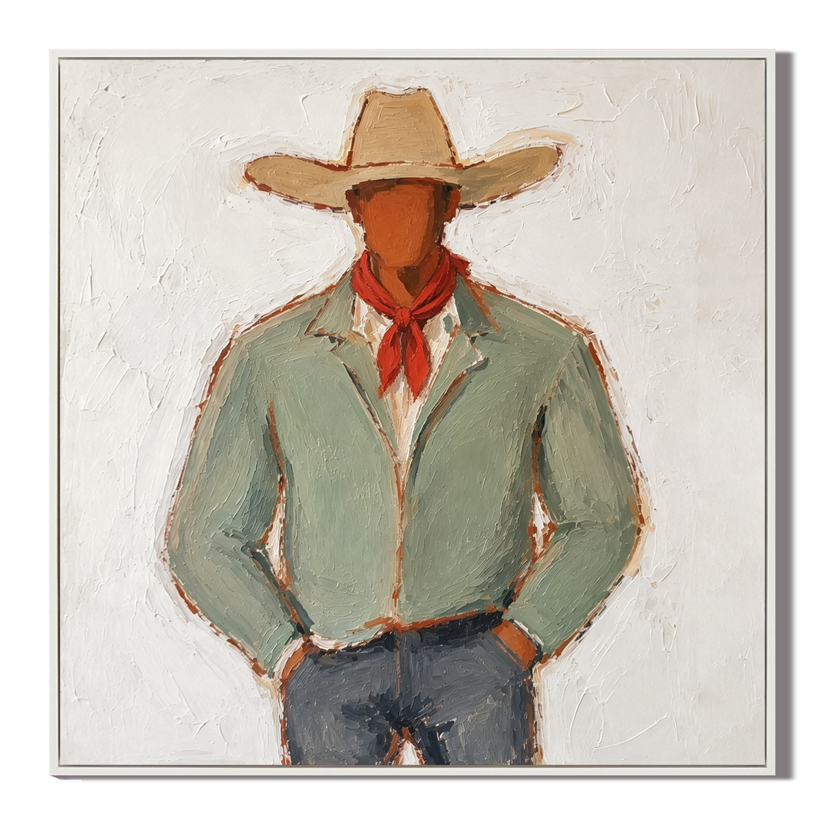 “Dust Trail Gentleman” – Vintage Western Cowboy Portrait Oil Painting
