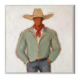 “Dust Trail Gentleman” – Vintage Western Cowboy Portrait Oil Painting