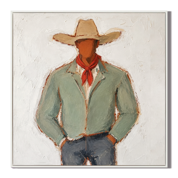 “Dust Trail Gentleman” – Vintage Western Cowboy Portrait Oil Painting