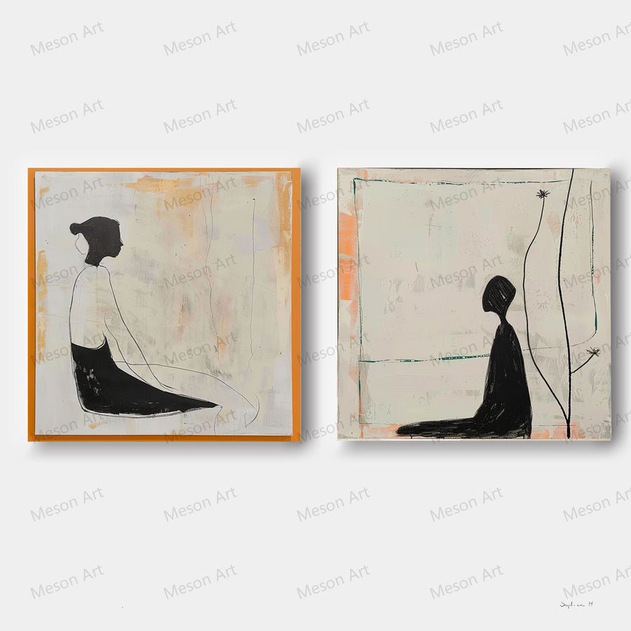 Contemporary Minimalist Art Set Of 2 #MA087