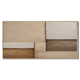 "Terra Fragments" – Wabi-Sabi Earth Tone Geometric Relief Painting