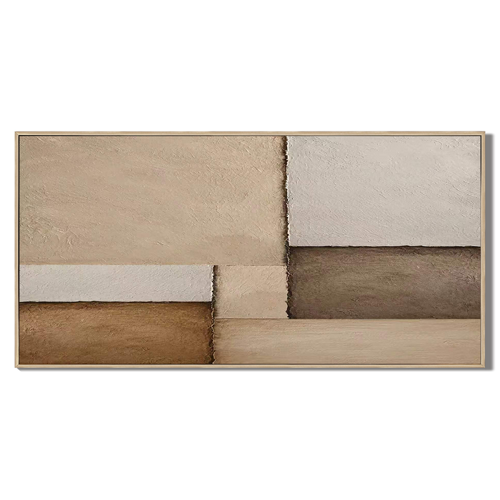 "Terra Fragments" – Wabi-Sabi Earth Tone Geometric Relief Painting
