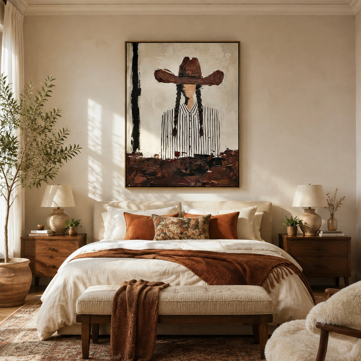 “Silent Cowgirl” – Modern Western Portrait Oil Painting