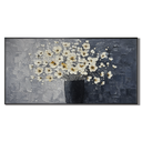 "Whispers of Petals" - Contemporary Gray and White Floral Impasto Oil Painting