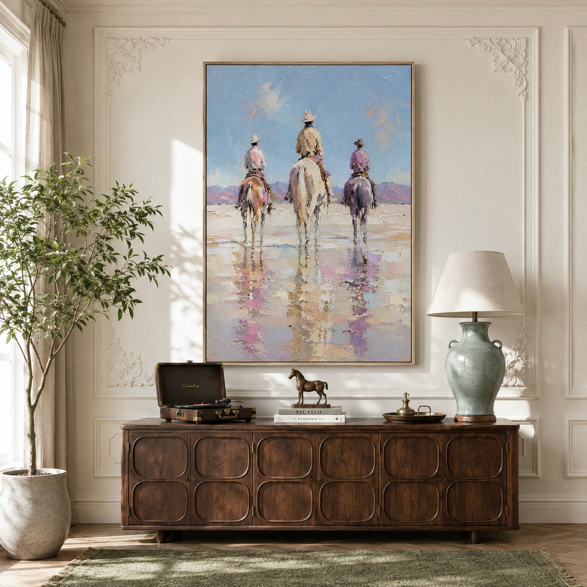 "Wild Companions" – Textured Impasto Western Cowboy Oil Painting