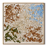 "Petal Harmony" – Cream Floral Textured Abstract Painting