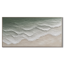 “Tidal Whisper” – Sage Green Coastal Wave Impasto Oil Painting