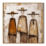 "Desert Brotherhood" – Western Cowboy Textured Oil Painting
