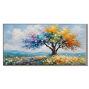 “Seasons in Bloom” – Colorful Tree Landscape Oil Painting