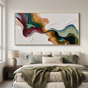 “Earthen Current” – Textured Abstract Impasto Painting in Olive Green and Ochre
