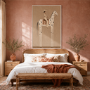 "Equestrian Grace" – Modern Folk Earth Tone Equine Oil Painting