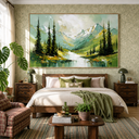 "Secret Forest" – Textured Mountain Valley Palette Knife Oil Painting