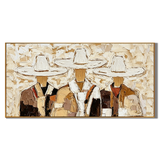 “Frontier Brotherhood” – Rustic Western Cowboy Impasto Oil Painting