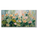 “Lotus Garden Serenade” – Soft Green Floral Impasto Oil Painting
