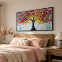 "Kaleidoscope of Life" – Colorful Tree of Life Palette Knife Impasto Painting