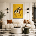 “Golden Frontier” – Vintage Western Cowboy Horse Oil Painting