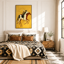 “Golden Frontier” – Vintage Western Cowboy Horse Oil Painting