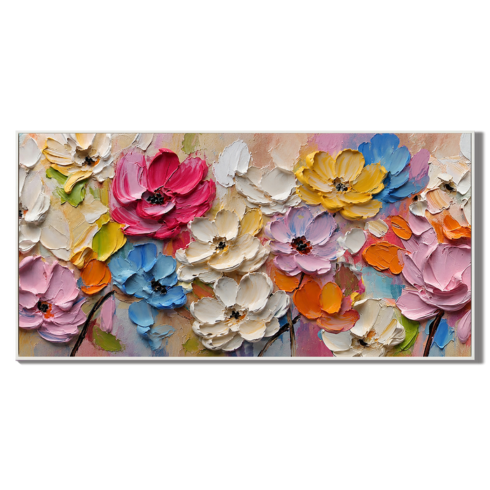 “Garden Jubilee” – Colorful Textured Floral Oil Painting