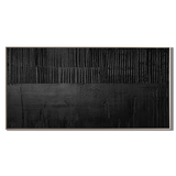 “Noir Structure” – Black Textured Abstract Oil Painting