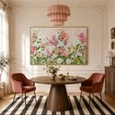"Romantic Flower Language" – Textured Pink and White Rose Impasto Oil Painting