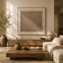 "Silent Weave" – Wabi-Sabi Earth Tone Abstract Textured Acrylic Painting