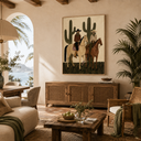 "Desert Companions" – Modern Western Equestrian Warm Earth Tone Oil Painting