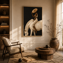 "Equine Reverie" – Minimalist Ivory & Charcoal Textured Equestrian Oil Painting