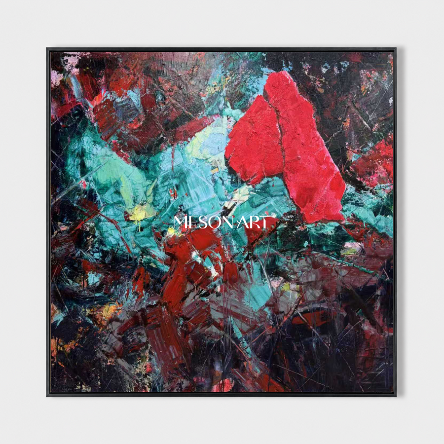 Red Teal Crystal Art #ON044