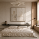 “Tranquility and Harmony” – Wabi-Sabi Beige and Off-White Textured Acrylic Painting