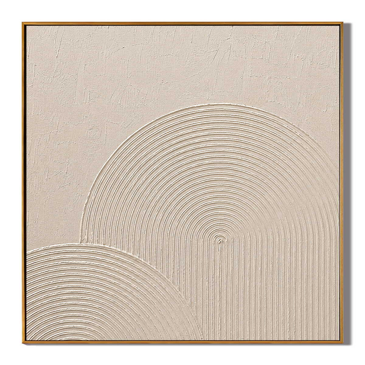 "Arched Stillness" – Wabi Sabi Cream Geometric Textured Painting