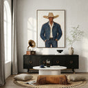 “Silent Outlaw” – Modern Western Cowboy Portrait Oil Painting