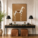 “Toast on the Saddle” – Minimalist Western Spotted Horse Oil Painting