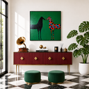 “Colorful Encounter” – Modern Folk Horse Oil Painting