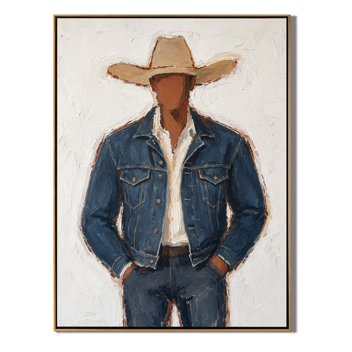 “Silent Outlaw” – Modern Western Cowboy Portrait Oil Painting