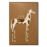 “Toast on the Saddle” – Minimalist Western Spotted Horse Oil Painting